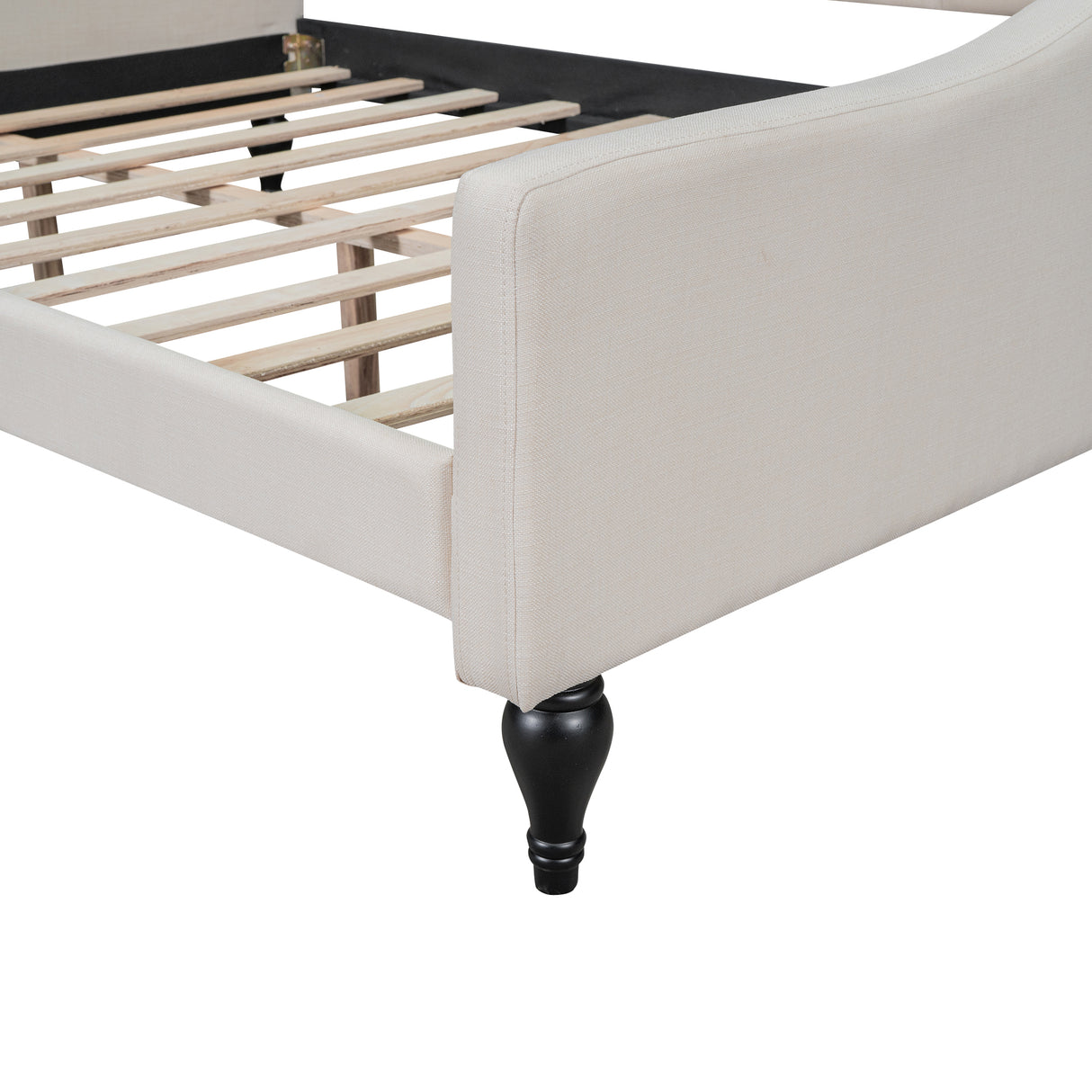 Full Size Upholstered Tufted Daybed Beige - Julia M LifeStyles