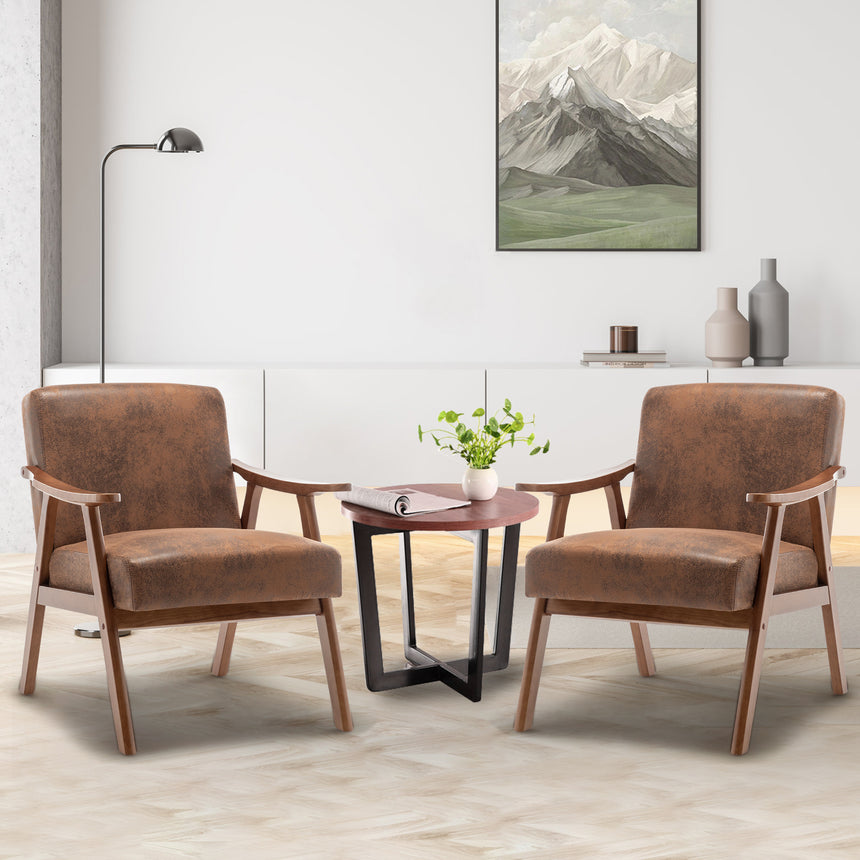 Medieval modern chair, solid wood frame living room chair, accent chair with ultra thick backrest - Julia M LifeStyles