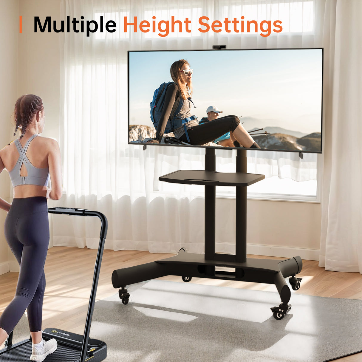 Universal Rotating TV Stand, Suitable for 32-80 inch TVs, Tiltable Desktop TV Stand, Maximum VESA 600x400mm (Black) - Julia M LifeStyles