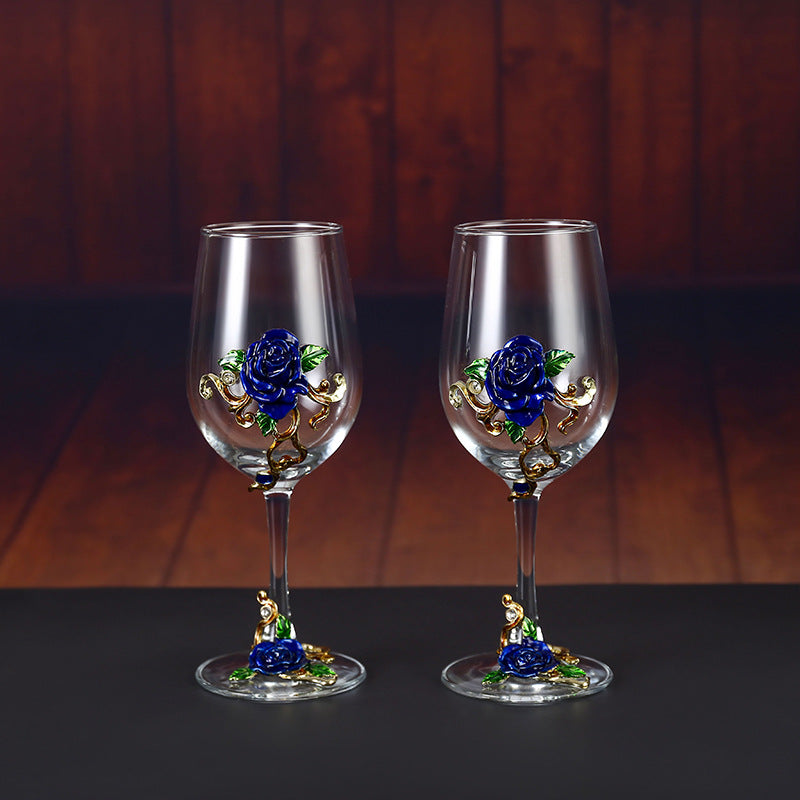 Household enamel crystal glass red wine glass goblet decanter Julia M Home & Kitchen