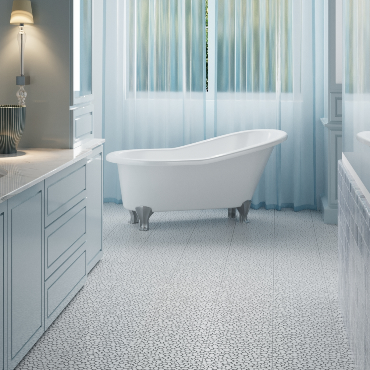 12 x 12 inch gray interlocking deck tiles, plastic waterproof pebble pattern, pack of 12 pieces - Julia M LifeStyles