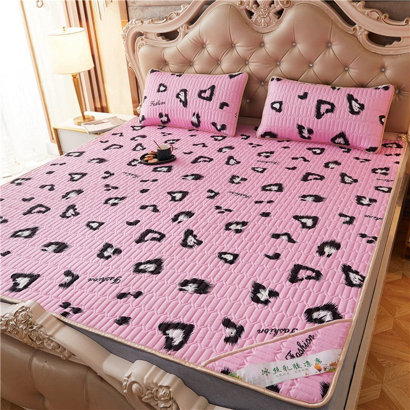 Summer Bed Sheet Ice Silk Mat Soft and Comfortable Latex Mattress Bedding Three-piece Breathable Mat for Comfortable Sleep - Julia M LifeStyles