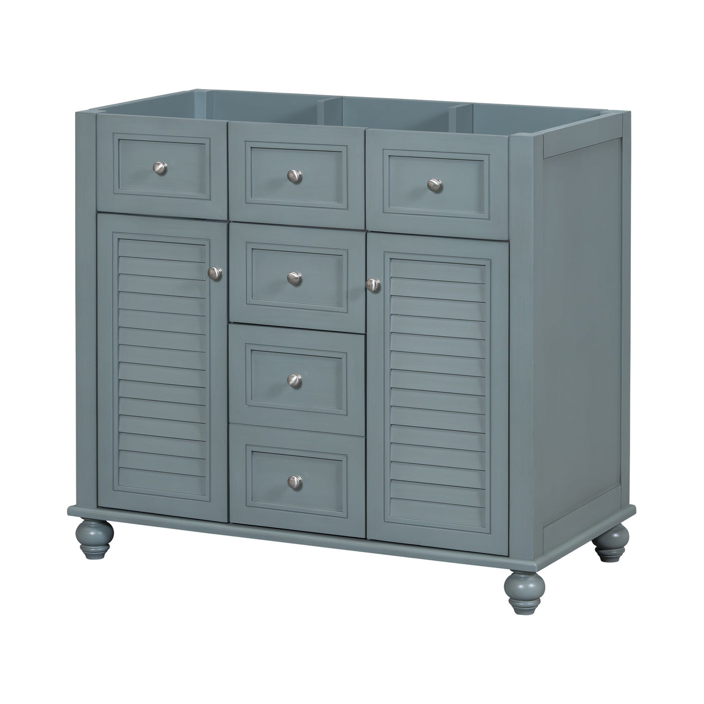 36 "No sink, with 2 drawers and soft closing door, independent makeup rack, bathroom cabinet, blue (excluding sink) Julia M Home & Kitchen