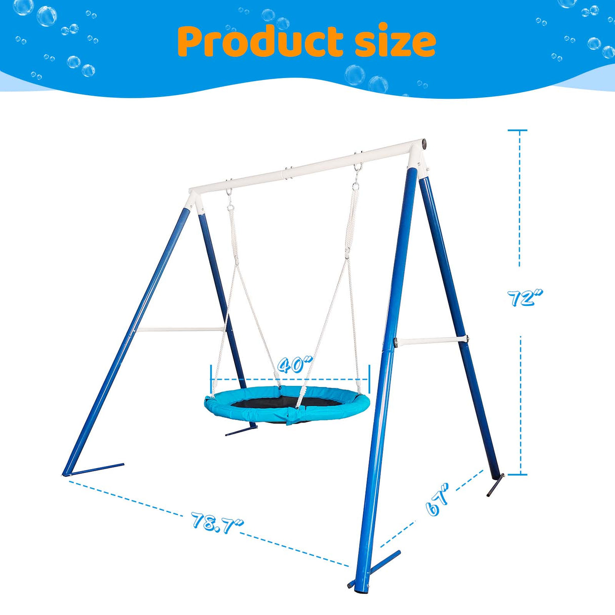 Metal Swing Stand With Saucer Outdoor Playground Metal Swing Set For Kids Outdoor Play Equipment eprolo