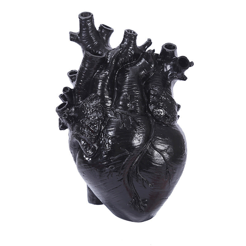 Heart-Shaped Flower Vase Resin Ornament Desktop Living Room Plant Pot Table Decoration Craft Julia M Home & Kitchen