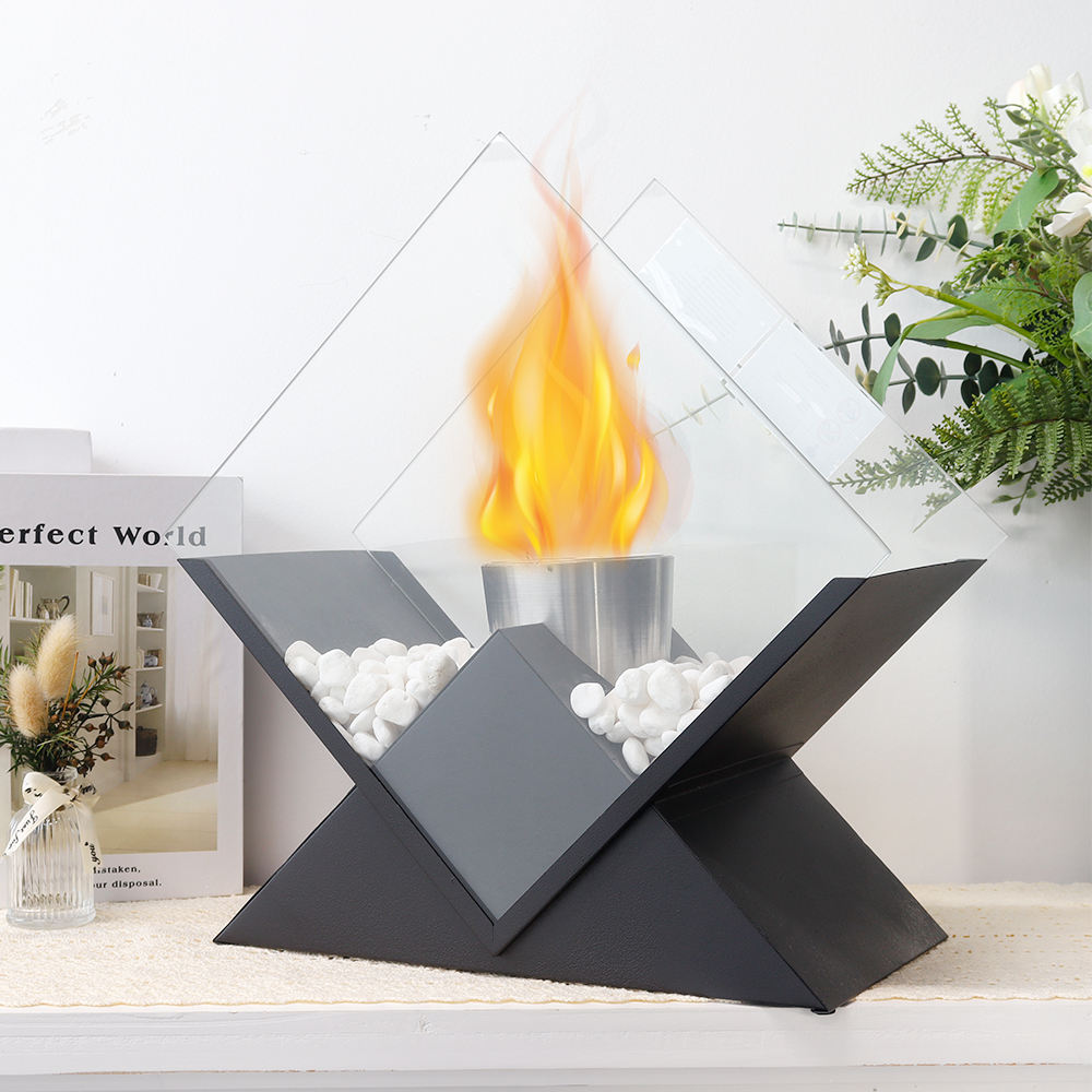 Diamond Shaped Portable Alcohol Fireplace - Luxurious Indoor & Outdoor Heating Solution Julia M Home & Kitchen