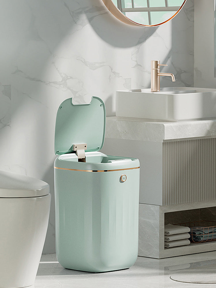 Xiaomi White Light Luxury Intelligent Sensor Garbage Can Home Living Room Silent Slow Drop Kitchen Touch-Free Open Lid Garbage Can Julia M Home & Kitchen