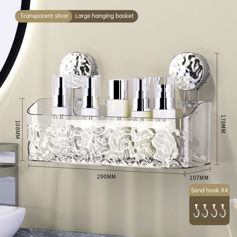 Suction tray rack bathroom shelf no punch bathroom wash table hanging basket wall hanging wall receiving rack Julia M Home & Kitchen
