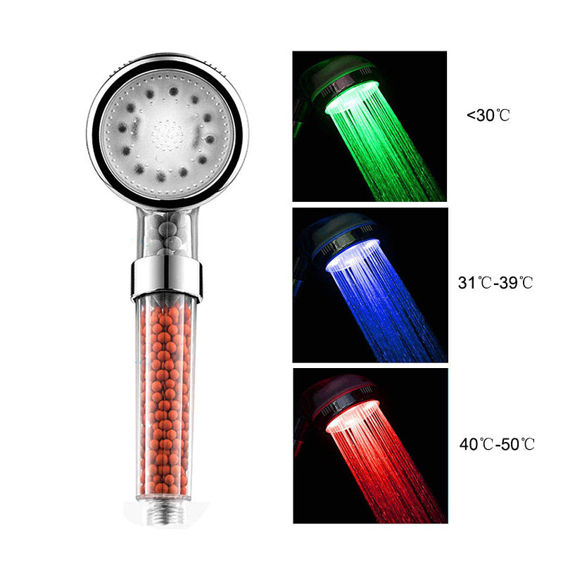 European Style LED Color Changing Shower Head with Temperature Control Julia M Home & Kitchen