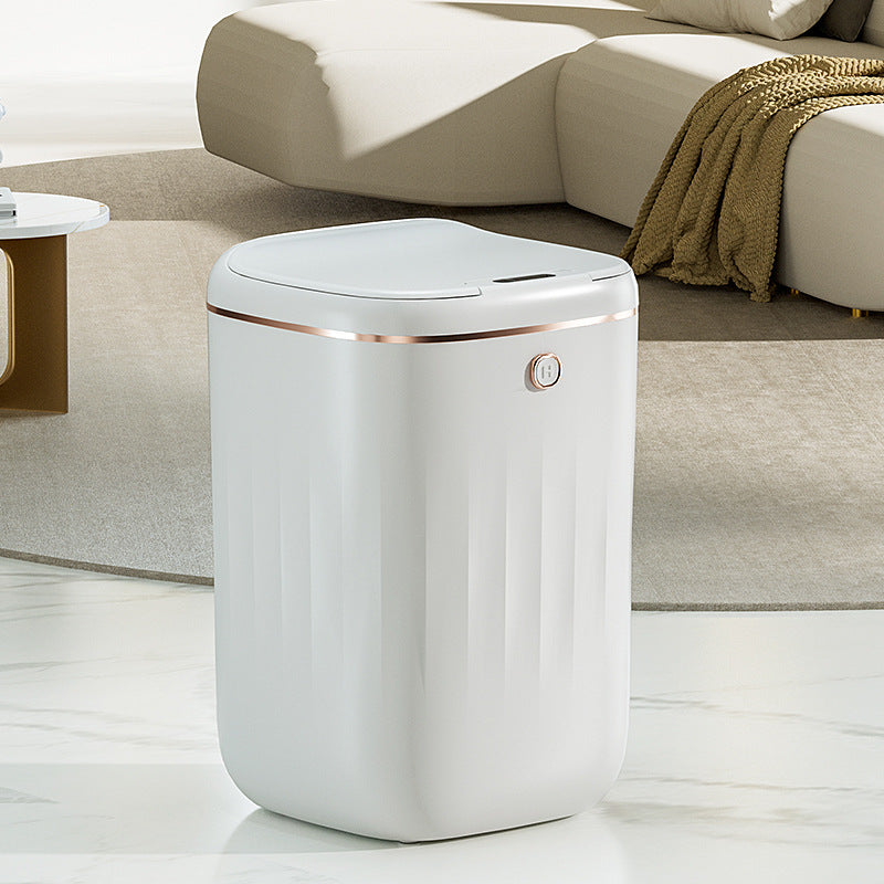 Xiaomi White Light Luxury Intelligent Sensor Garbage Can Home Living Room Silent Slow Drop Kitchen Touch-Free Open Lid Garbage Can Julia M Home & Kitchen