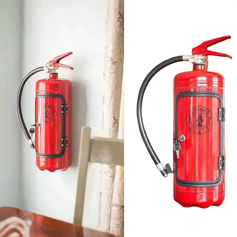 Fire Extinguisher Shape Wine Box Mini Bar Wine Cabinet Crafts Ornaments Decoration Champagne Liquor Storage Box Fireman's Gift eprolo