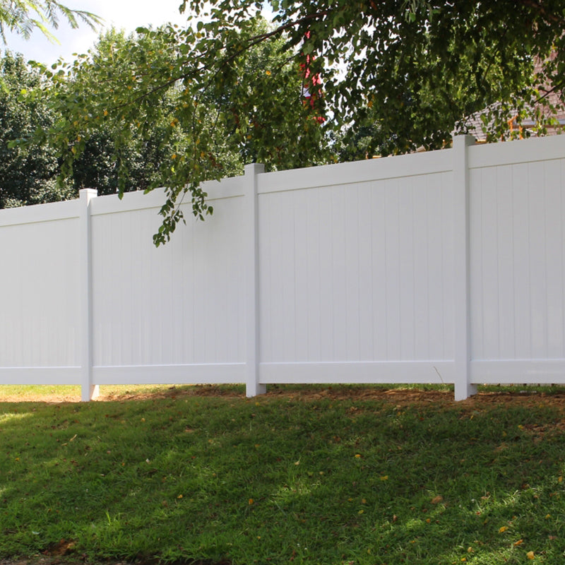 Privacy Fence Panels 6ft.H x 6ft.W WHITE Vinyl Full set of 2 Pcs - Julia M LifeStyles