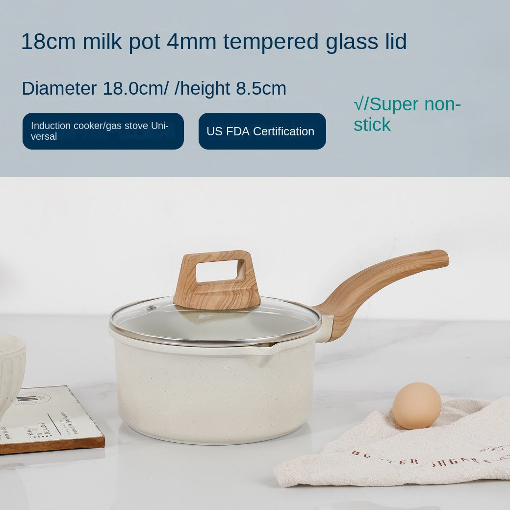 Medical stone non-stick pot soup pot stew pot frying pan wok milk pot frying pan steaming marble granite pot set - Julia M LifeStyles