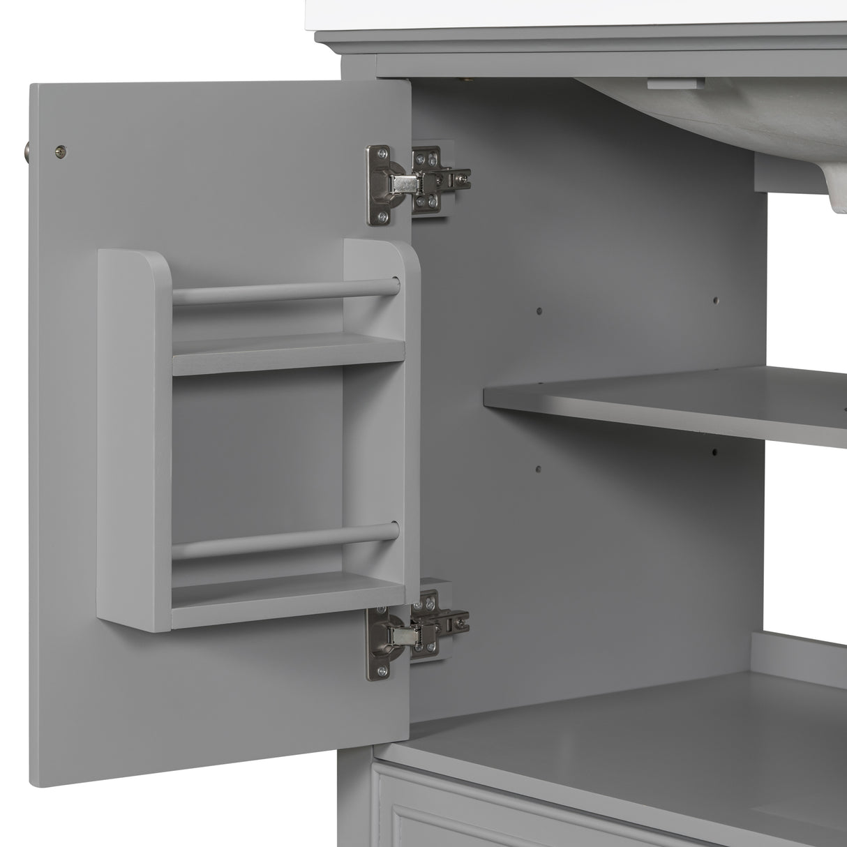 30 inch bathroom vanity no sink base only gray - Julia M LifeStyles