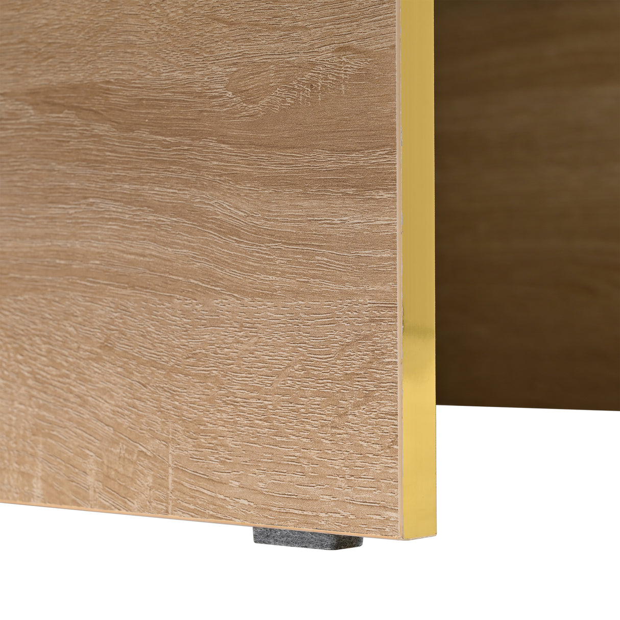 ON-TRANS 47.2 inch x 31.4 inch multifunctional rectangular sofa table with 2 drawers and gold wood grain leg center table, black - Julia M LifeStyles