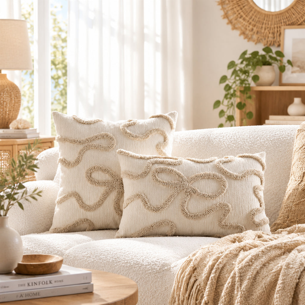Celeste Bow Embroidered Pillow Cover