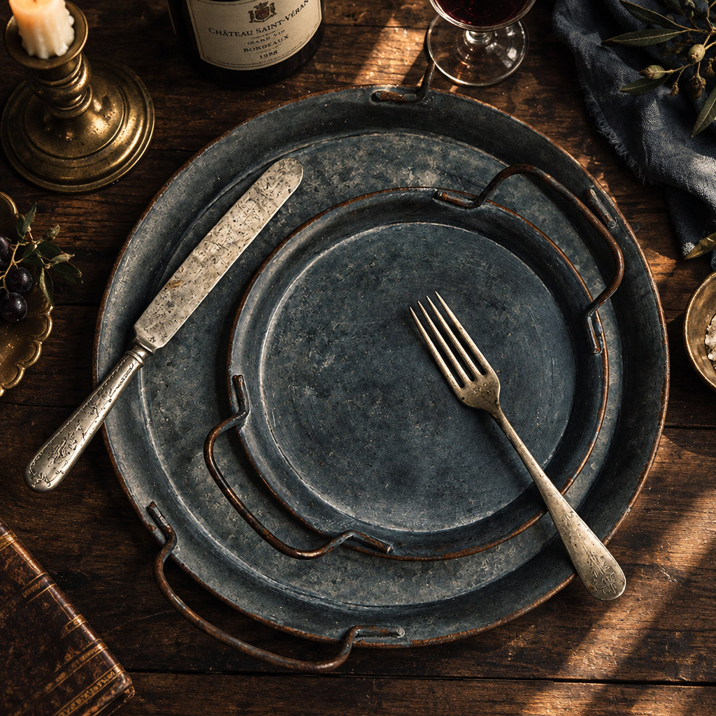Bramwell Distressed Iron Tray