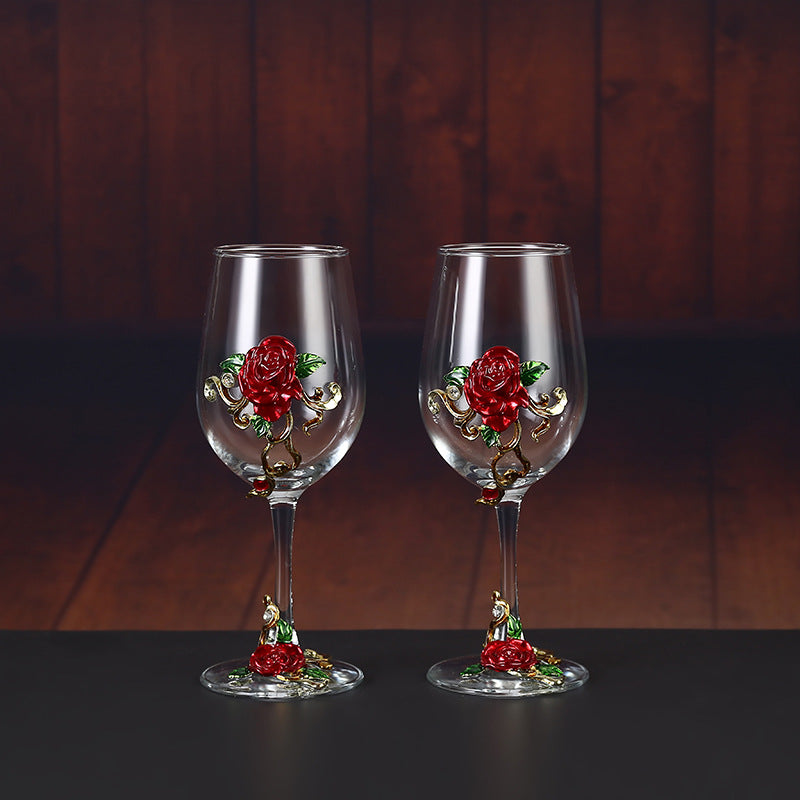 Household enamel crystal glass red wine glass goblet decanter Julia M Home & Kitchen