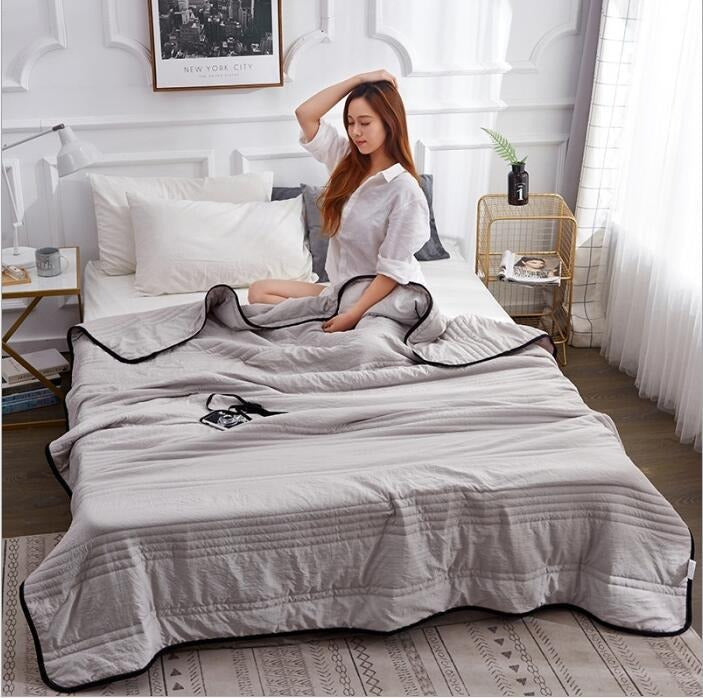 Summer Quilt Air Conditioning Quilt Solid Color Quilted Single and Double Quilt Vacuum Solid Color Summer Cool Quilt - Julia M LifeStyles