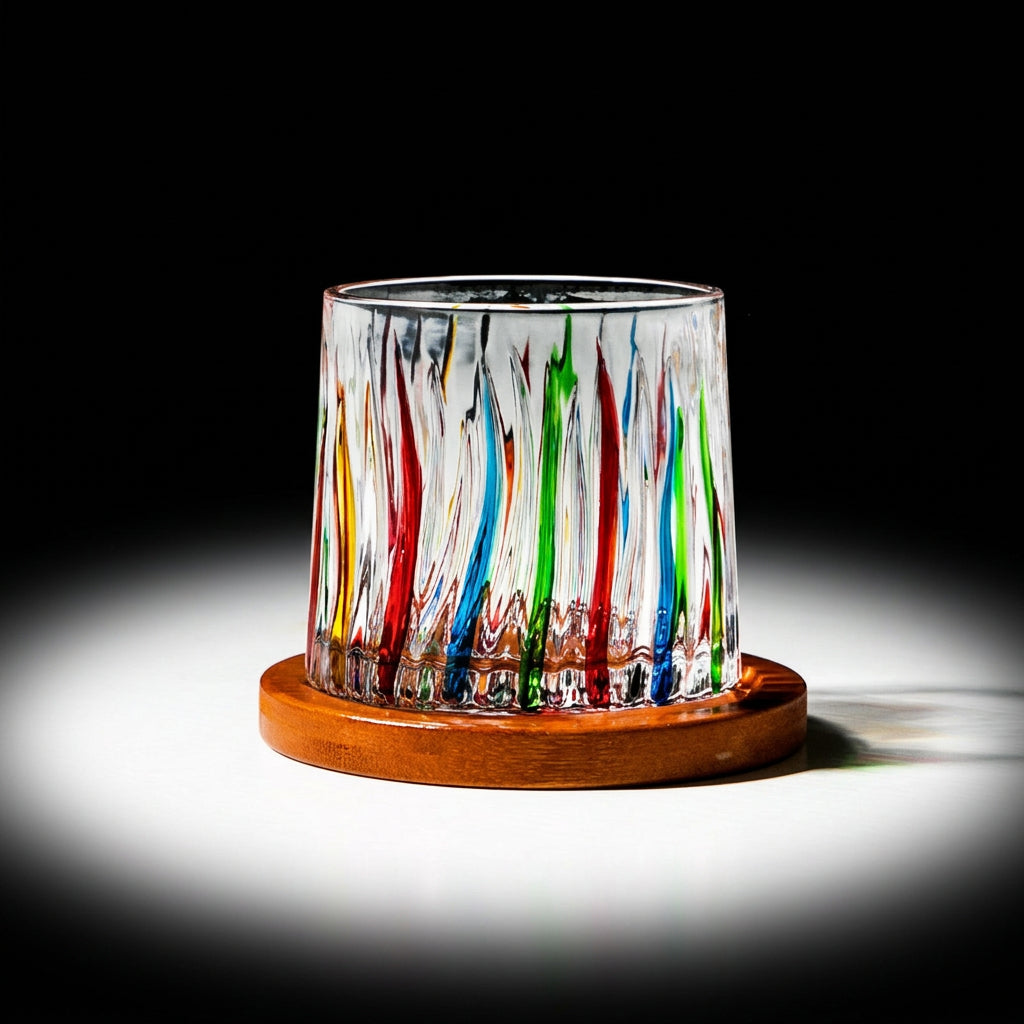 Hand drawn rotating glass cups multiple multi-purpose whiskey glasses rotating glass cups Julia M Home & Kitchen