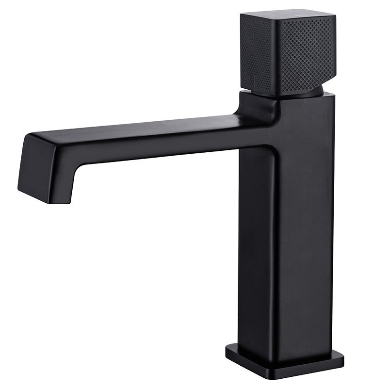 Black square single hole cold and hot countertop basin sink chrome faucet Julia M Home & Kitchen