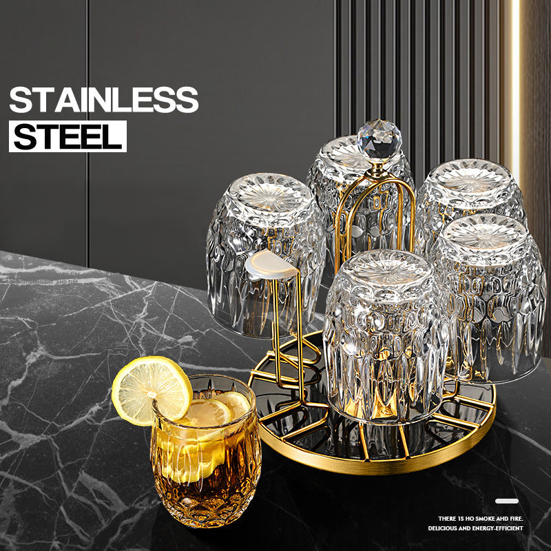 Rotating water glass holder Hanging upside down drain glass holder Julia M Home & Kitchen