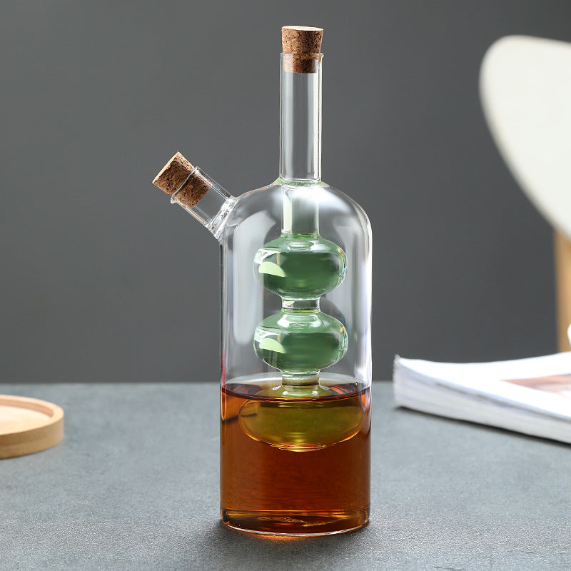 Kitchen Storage Sealed Bottles, Double-layer 2-in-1 Glass Bottles, Oil, Vinegar, Sauce, Seasoning Bottles, Kitchen Tools Julia M Home & Kitchen