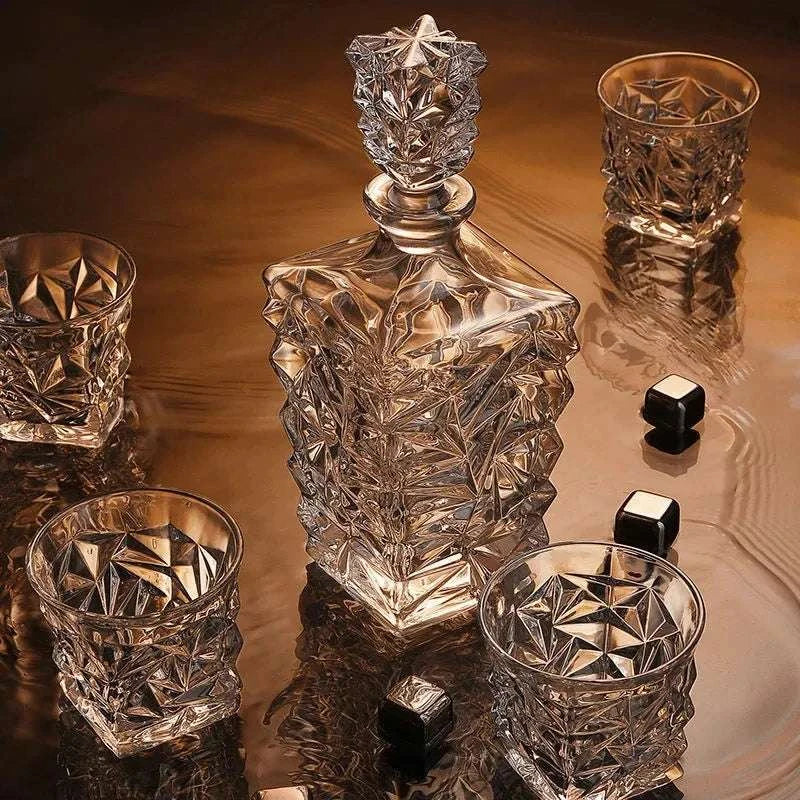 Exquisite 7-Piece Crystal Glass Wine Decanter Set - Julia M LifeStyles