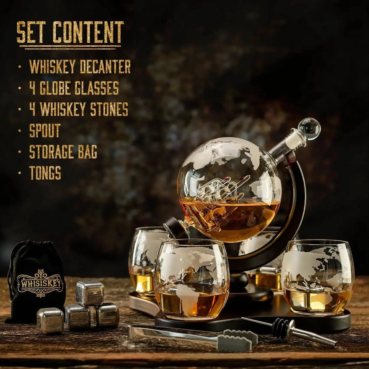 Creative Glass Decanter Set - Elegant Whiskey & Wine Globe Dispenser - Julia M LifeStyles