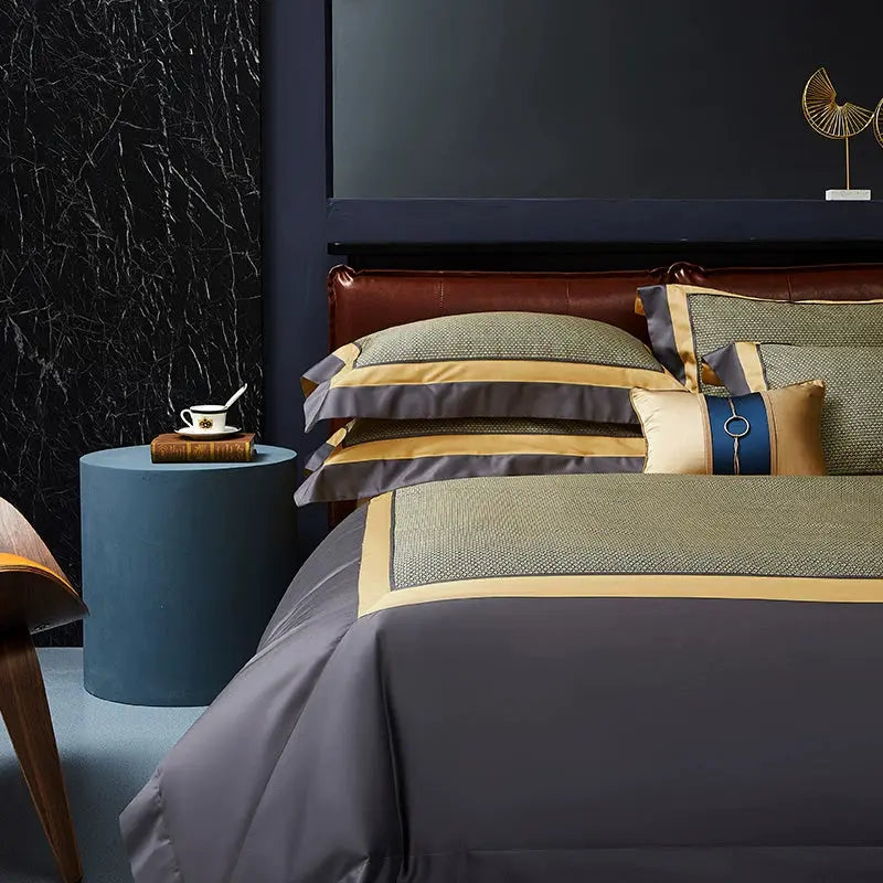 Elegant Geometric 4-Piece Pima Cotton Bed Sheet Set Julia M Home & Kitchen