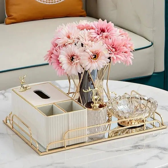 Modern Minimalist Multi - Functional Tissue Box White Accessible Luxury Paper Extraction Box Living Room Coffee Table Dining Table Classy Remote Control Storage - Julia M LifeStyles