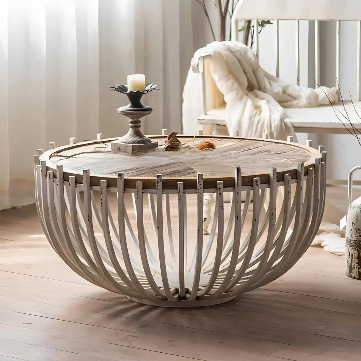 Elegant Round Metal Coffee Table - Julia M LifeStyles