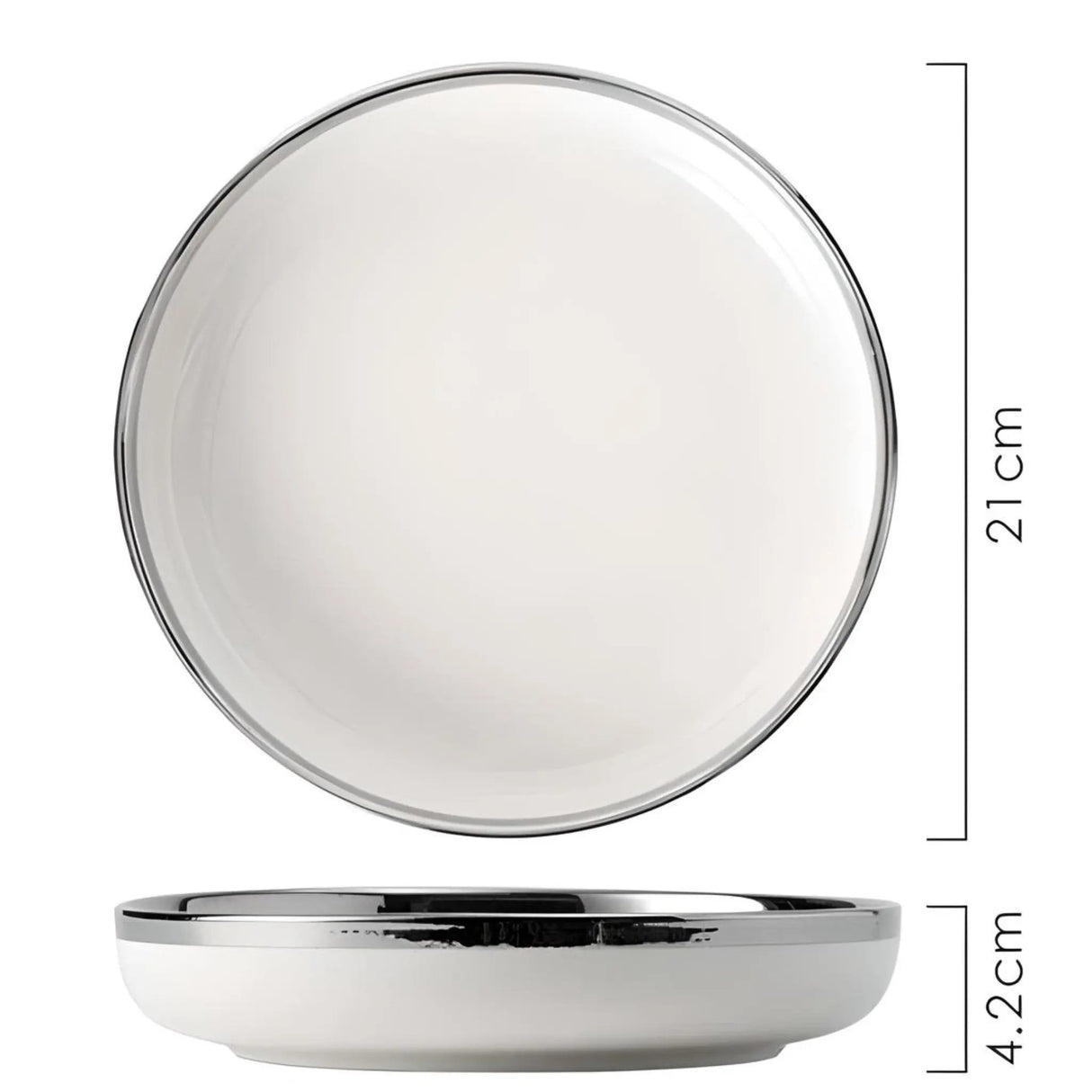 Elegant Silver-Edged Ceramic Dinner Set - Julia M LifeStyles