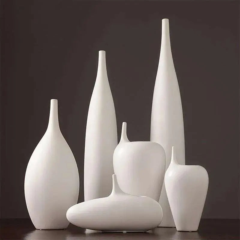 Elegant White Ceramic Vase - Julia M LifeStyles