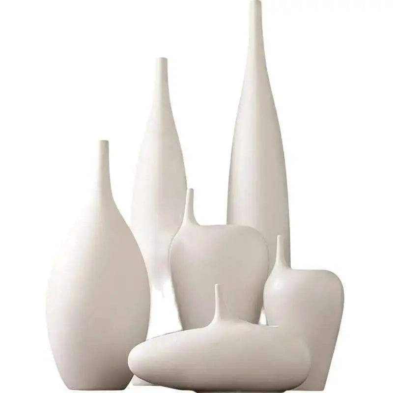 Elegant White Ceramic Vase - Julia M LifeStyles