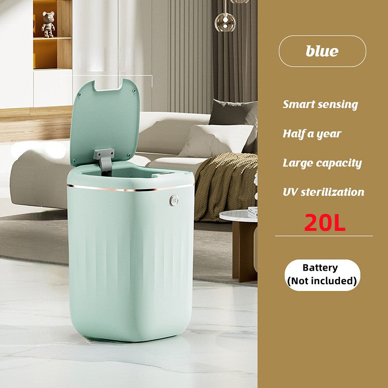 Xiaomi White Light Luxury Intelligent Sensor Garbage Can Home Living Room Silent Slow Drop Kitchen Touch-Free Open Lid Garbage Can Julia M Home & Kitchen