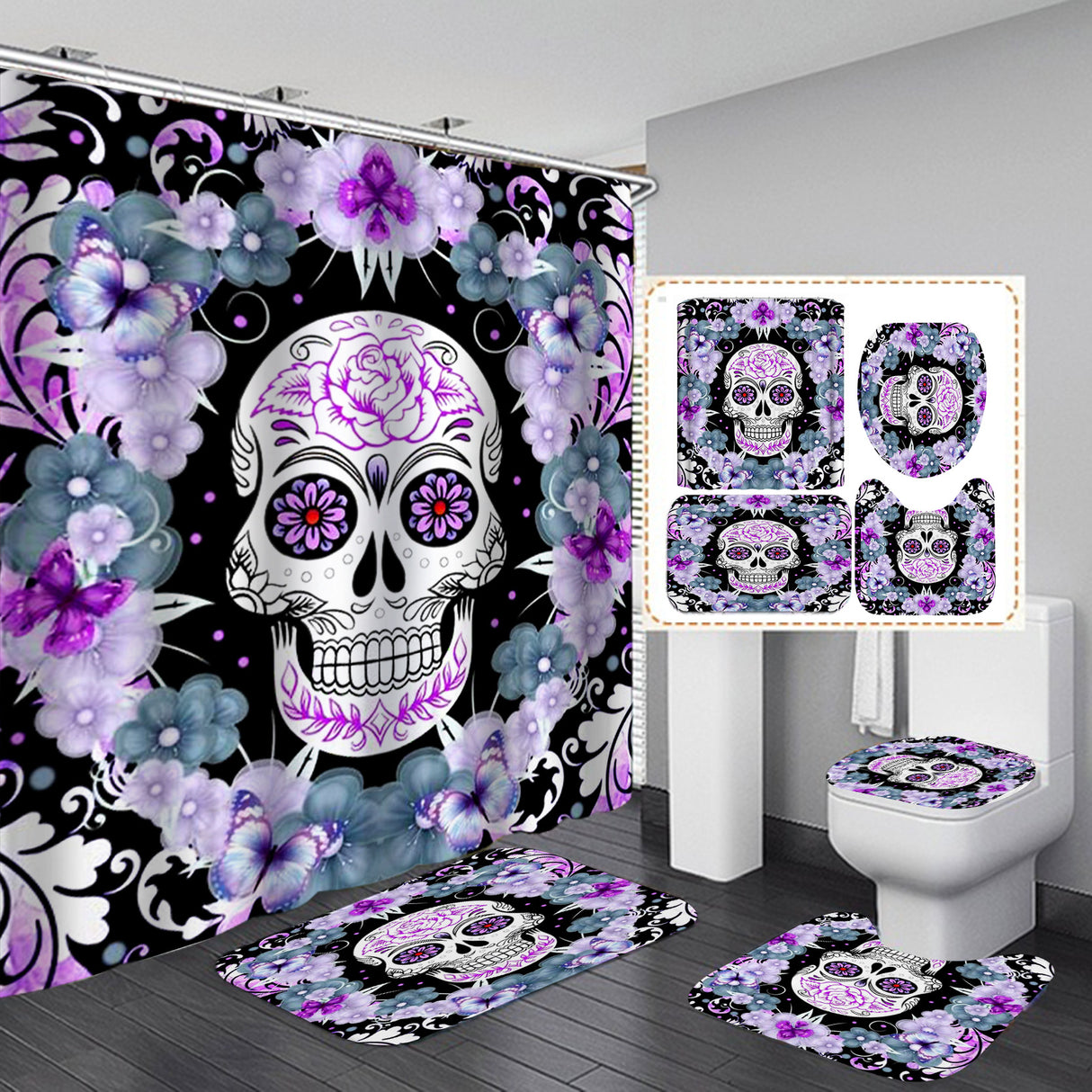 Polyester Printed Shower Curtain Thickened Waterproof Halloween Shower Curtain - Julia M LifeStyles
