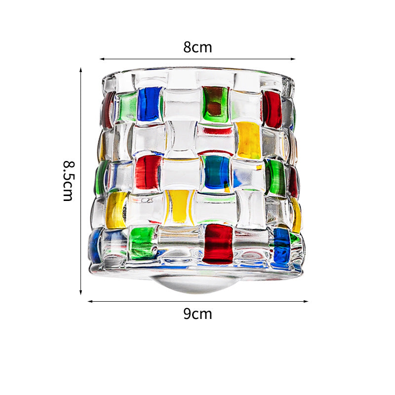 Hand drawn rotating glass cups multiple multi-purpose whiskey glasses rotating glass cups Julia M Home & Kitchen