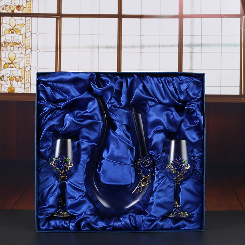 Household enamel crystal glass red wine glass goblet decanter Julia M Home & Kitchen