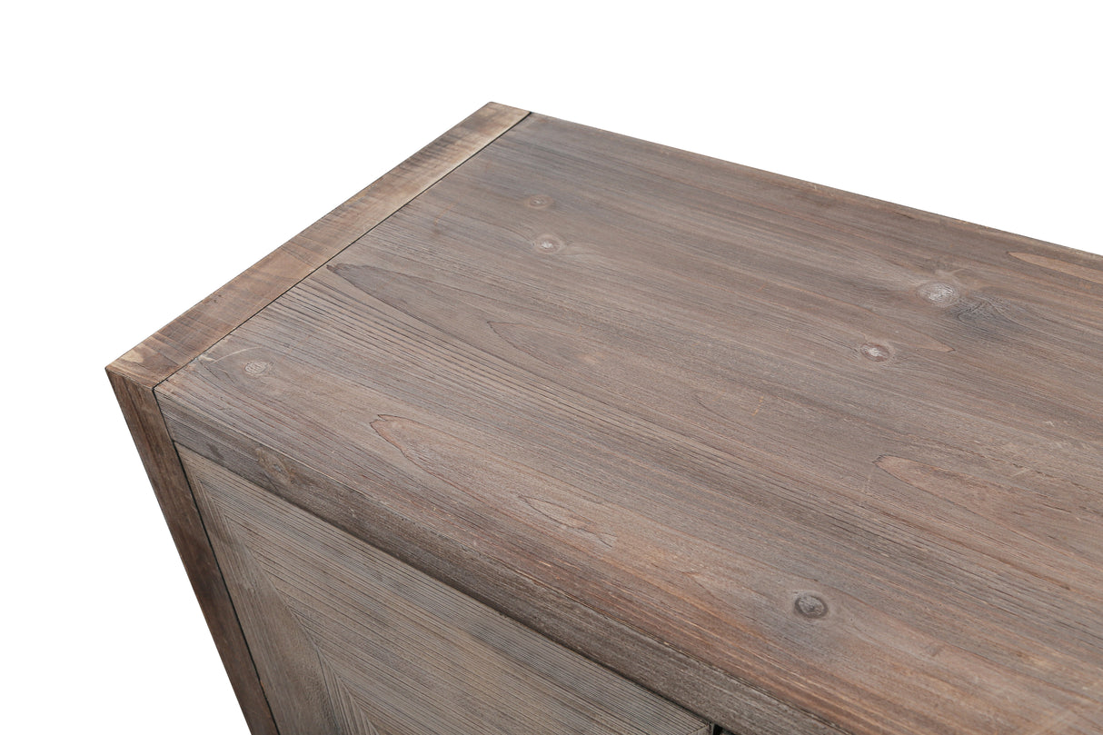 Carved Flower Door Handle, Antique Four Door Cabinet for Living Room Kitchen Hallway (Brown) - Julia M LifeStyles