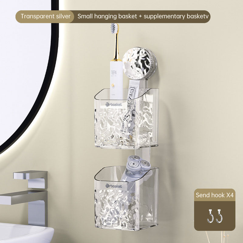 Suction tray rack bathroom shelf no punch bathroom wash table hanging basket wall hanging wall receiving rack Julia M Home & Kitchen