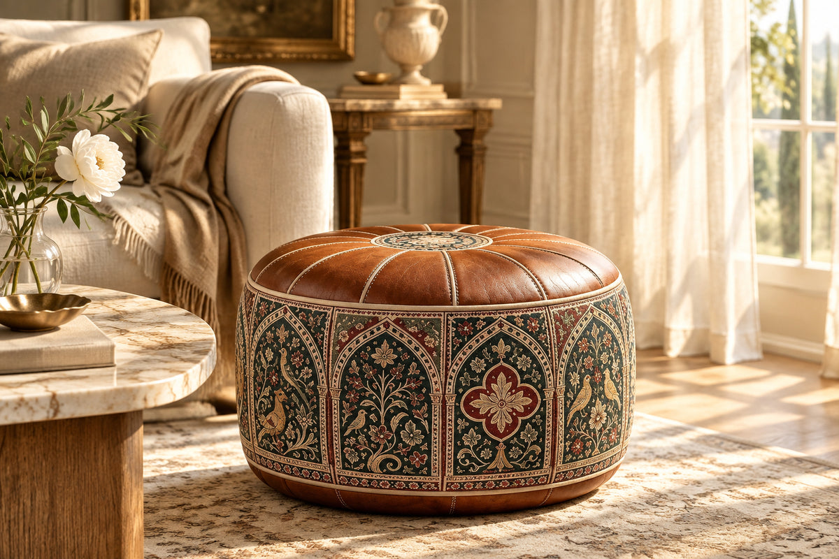 Heritage Floral Storage Pouf Cover