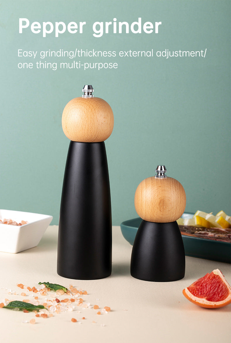 Kitchen Adjustable Coarseness Wood Pepper Grinder Mill Wooden Manual Sea Ceramic Grinding Mechanism Salt Mill eprolo