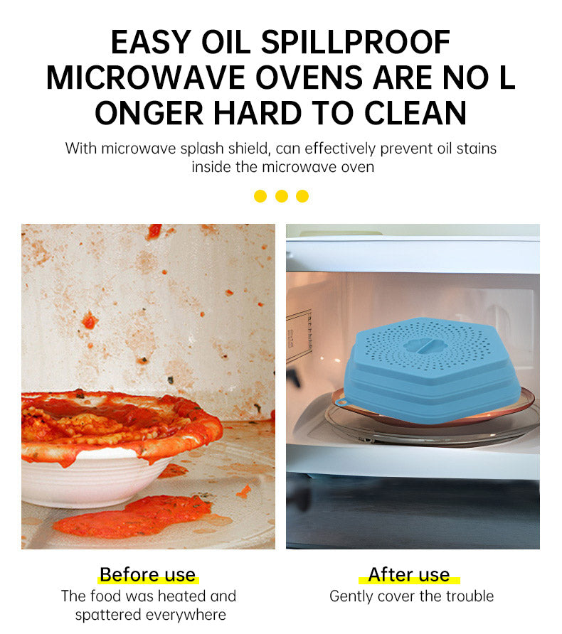 Microwave Oven Anti Spluttering Lid Collapsible Silicone Microwave Food Cover with Plate Microwave Cover lids - Julia M LifeStyles
