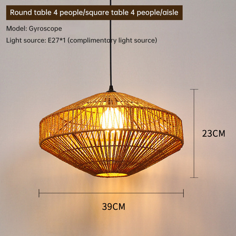 Retro Industrial Hemp Rope Pendant Lamp for Home & Commercial Spaces Julia M Home & Kitchen