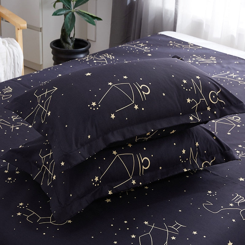 Starry Nights Microfiber Duvet Cover Set - 2-4PCS, King & Single Sizes Julia M Home & Kitchen