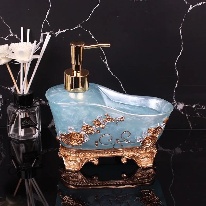 European Liquid Soap Bottle Resin Bathtub Shape Bathroom Sanitizer Bottles Shampoo Shower Gel Wristband Dispenser Accessories Julia M Home & Kitchen