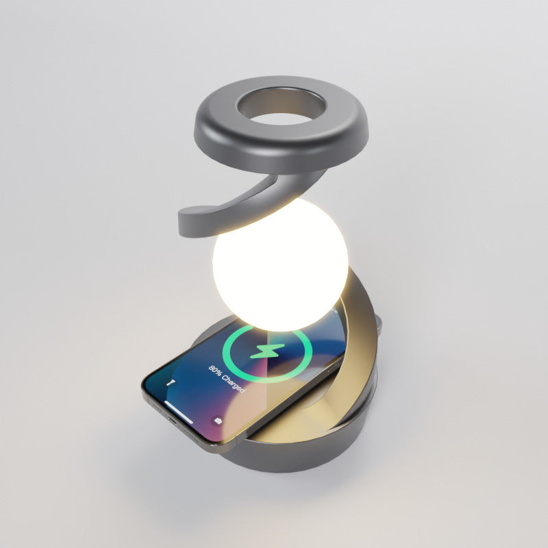 Floating and Spinning in Air with LED Moon Lamp RGB Floating Moon Table Lamp with Wireless Phone Charger for Office Bedroom Home Julia M Home & Kitchen