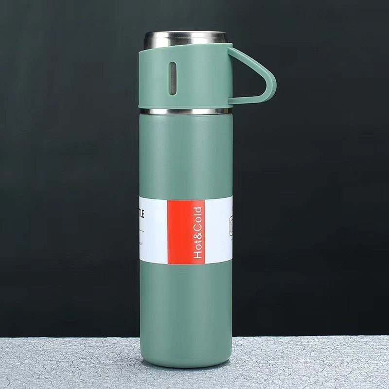 A cup of three-lid thermos cup portable fashion gift box set stainless steel cup - Julia M LifeStyles