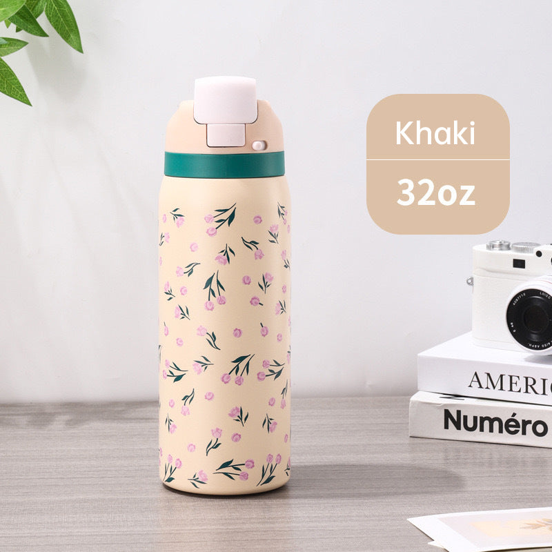 Fashionable Stainless Steel Insulated Bottle with Cartoon Patterns, Large-Capacity Jump Cup, Ideal for Outdoor Sports. eprolo